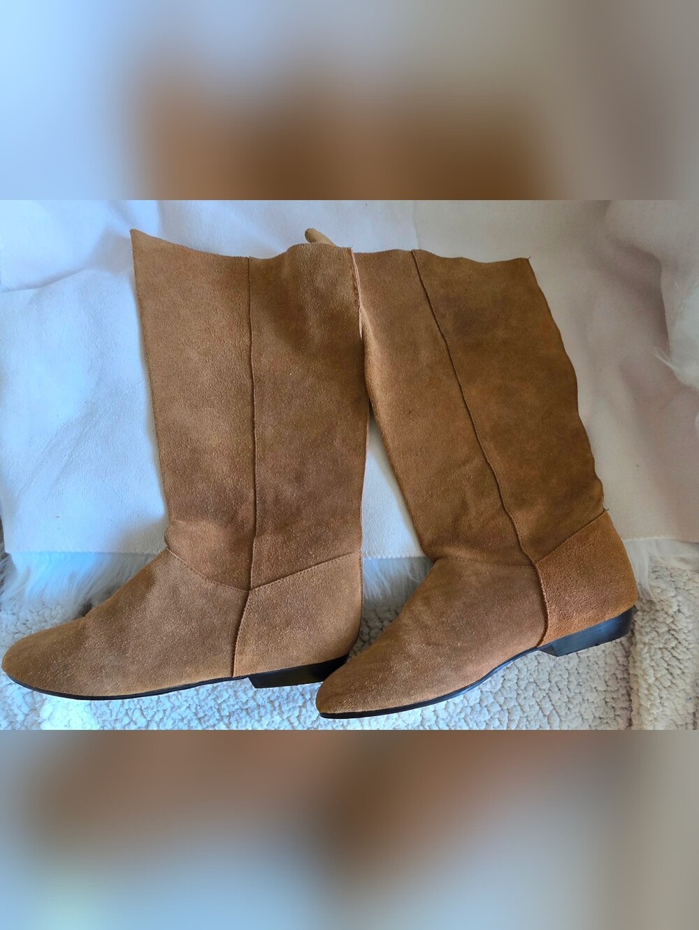 Neutral Zone Classic Tan Suede Leather Knee-High Boots Size 8 - Picture 16 of 16